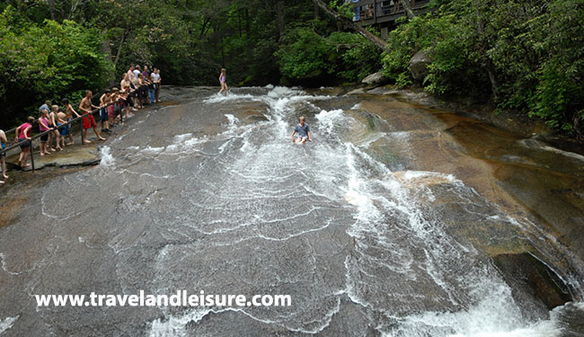 waterfall sliding rock